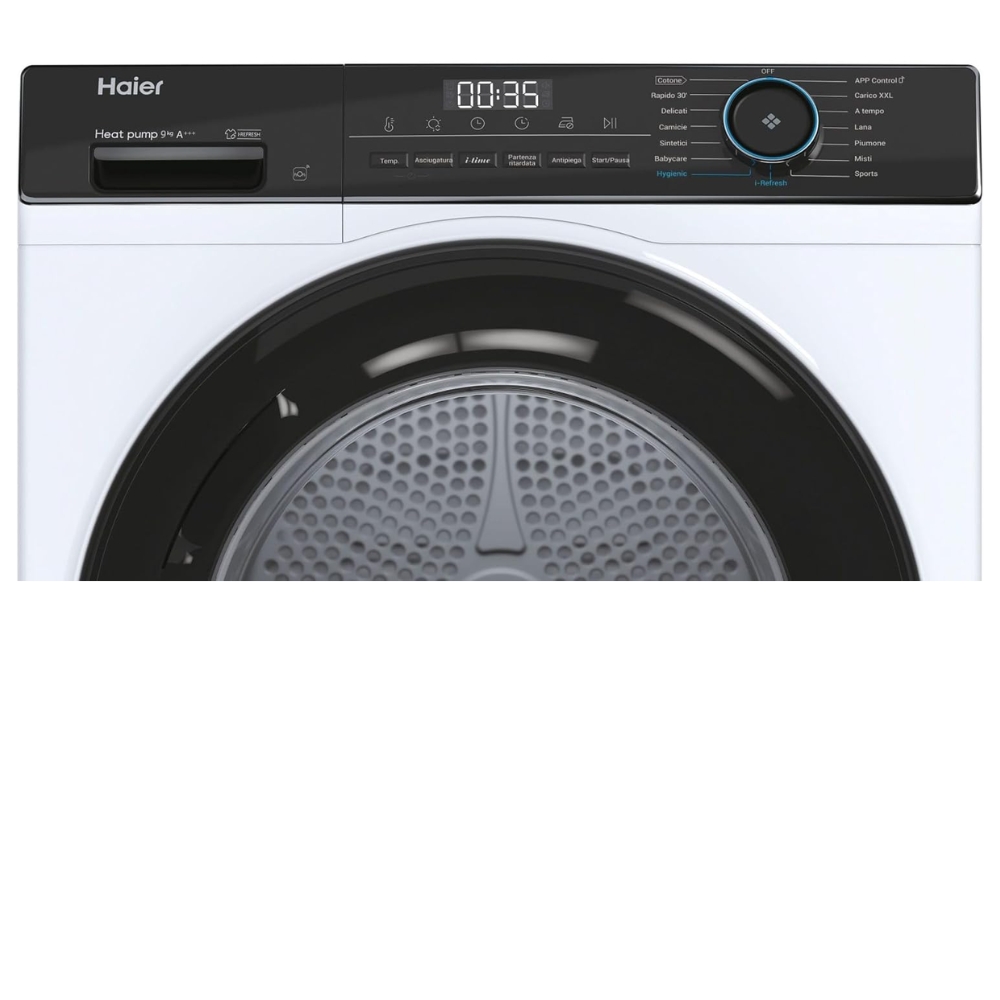 haier hd90 a3939e asciugatrice 9 kg a pompa di calore inverter vapore classe a+++