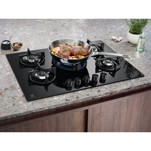 electrolux egg75372k piano cottura colore nero superficie piana 75 cm gas 5 fornello(i)